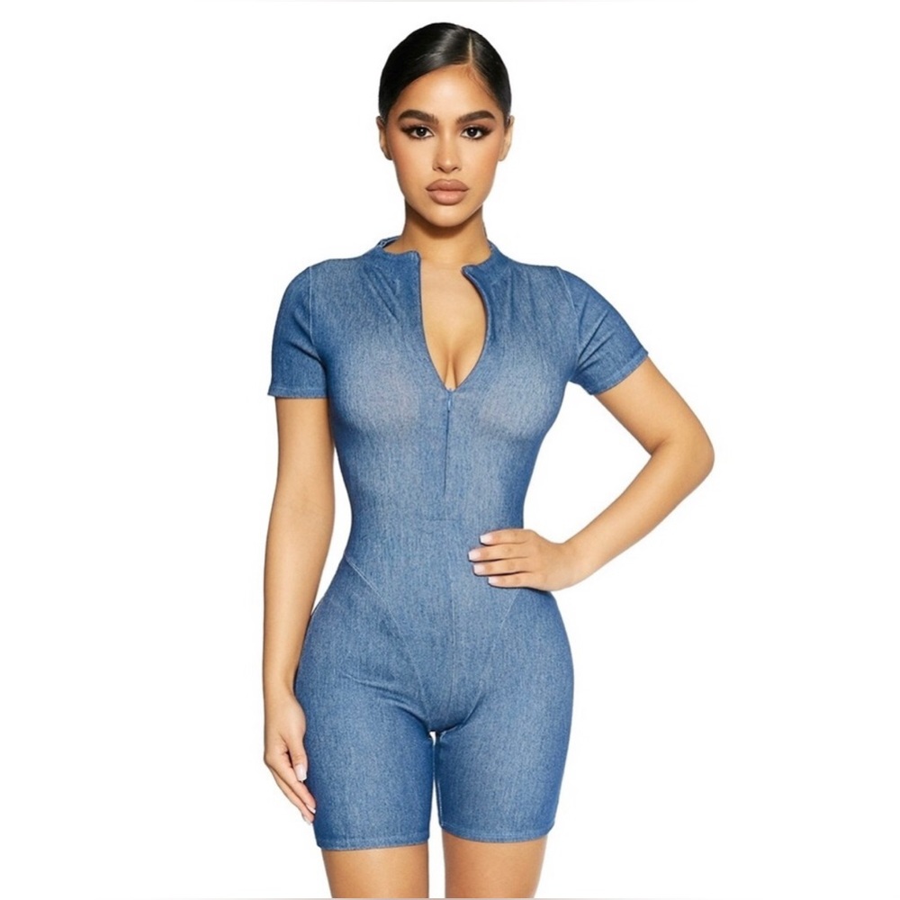 Naked Wardrobe The T Denim Romper